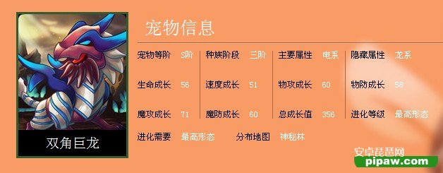 怪物X联盟双角巨龙 怪物X联盟双角巨龙